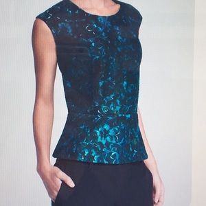 Ann Taylor Lace Peplum Shell (M)